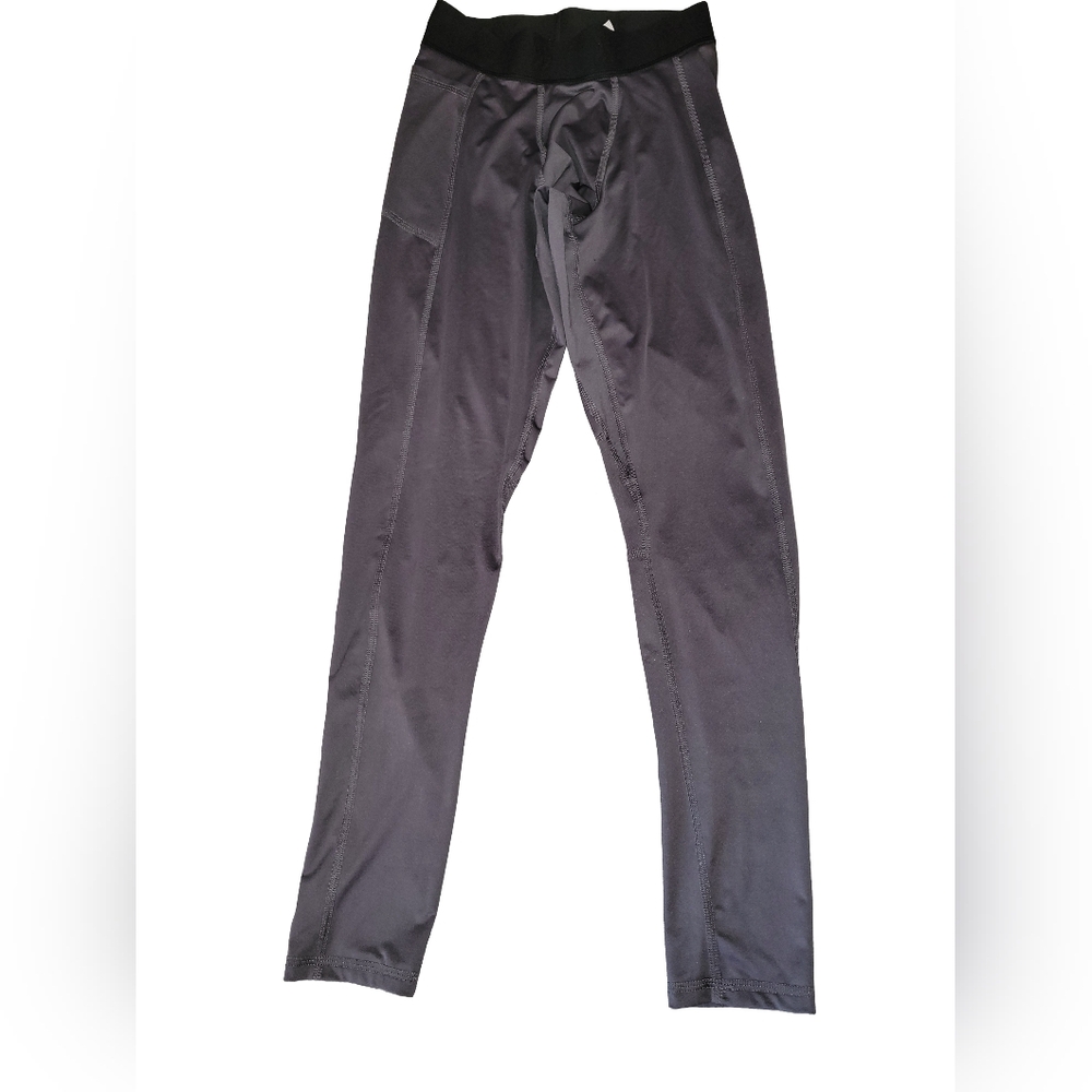 All In Motion Men's Gray Fitted Compression Tights W/ Side Pocket Size Small